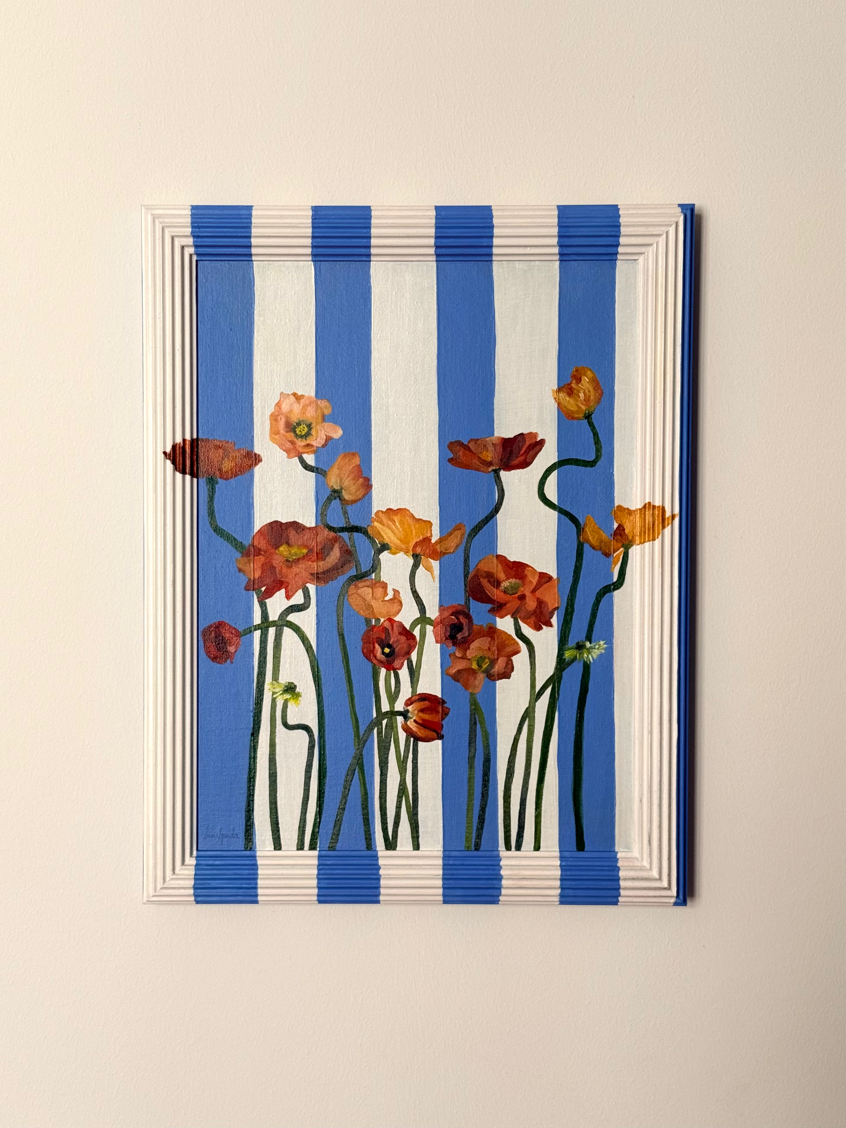 "blue, white & poppies"