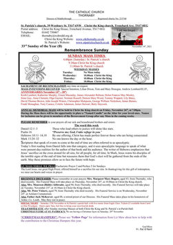 Parish Bulletin: November 13