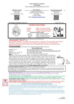 Parish Bulletin: August 19
