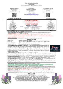 Parish Bulletin: November 26