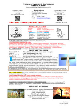 Parish Bulletin: September 13