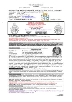 Parish Bulletin: November 20