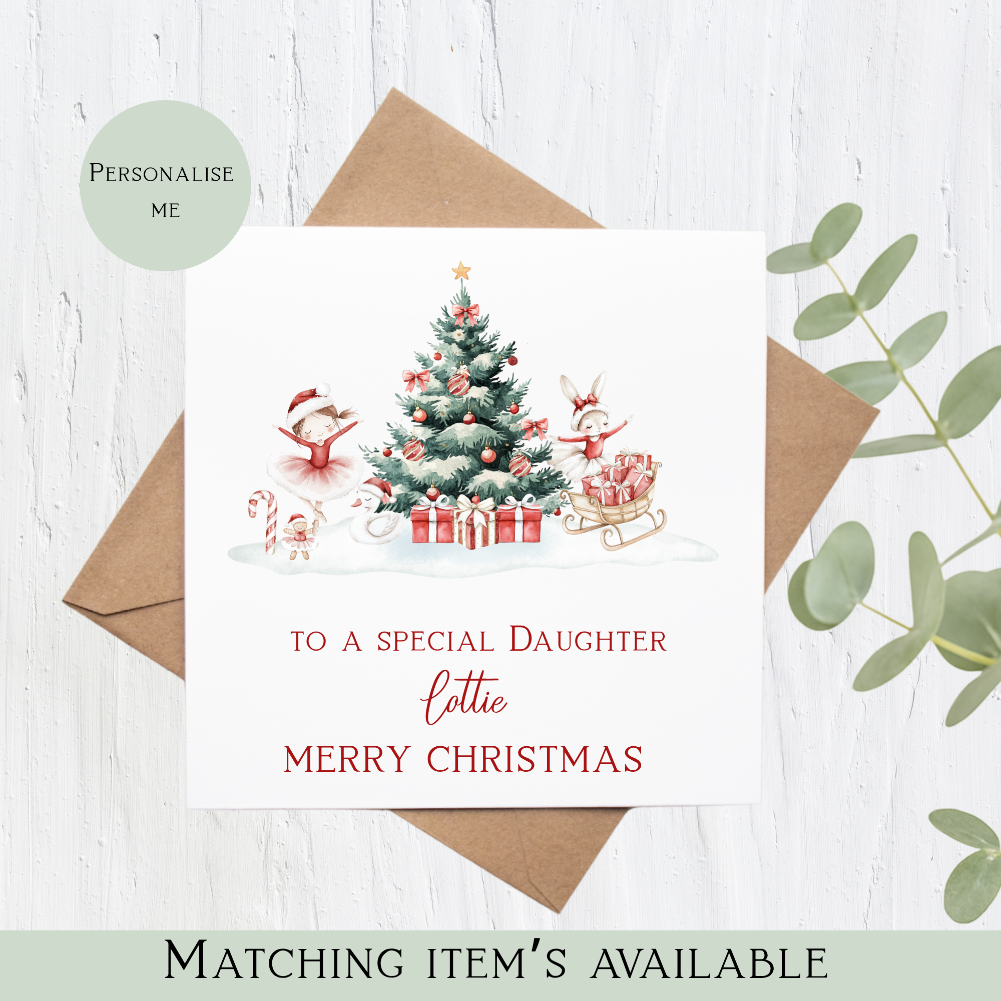 Ballerina Christmas card - Personalise me