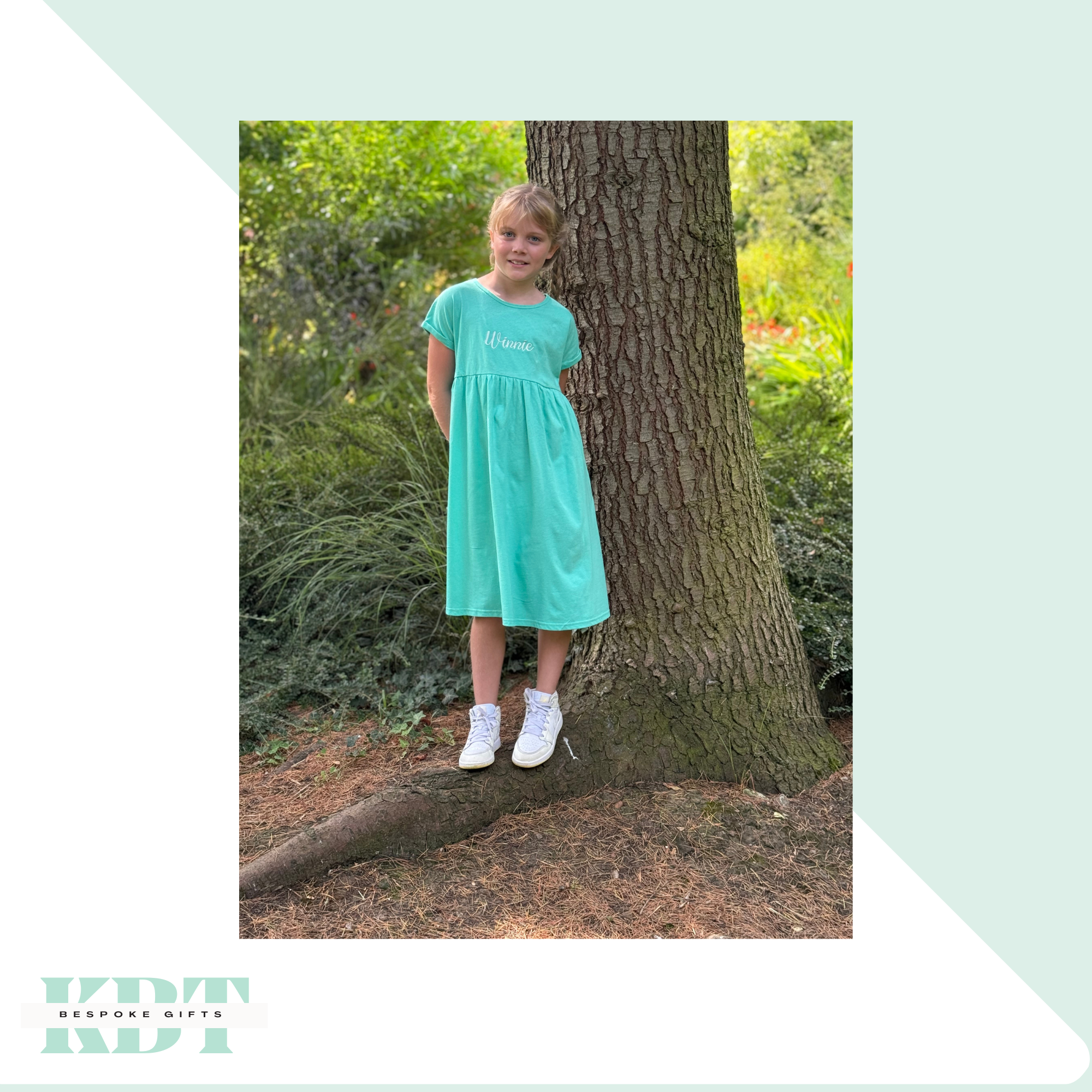 Children's personalised Embroidered Jersey cotton dress