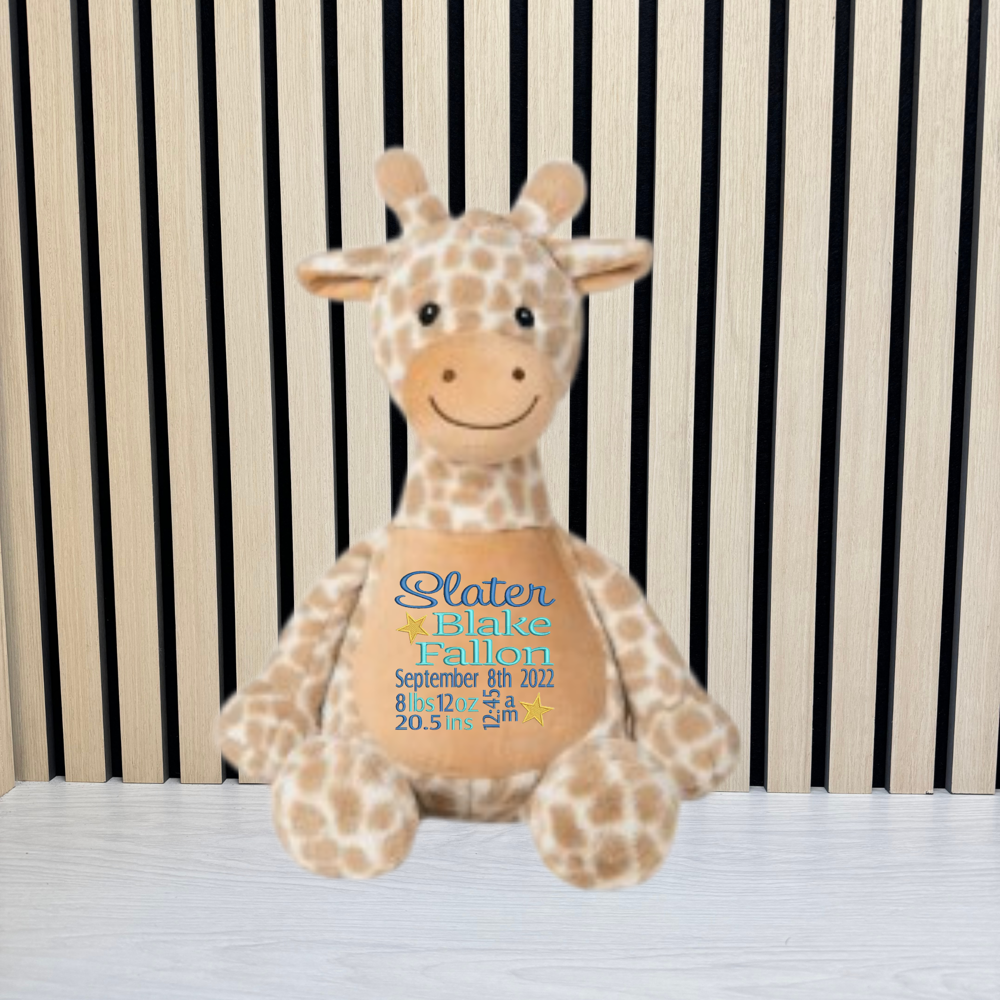 Personalised Embroidered Giraffe Teddy
