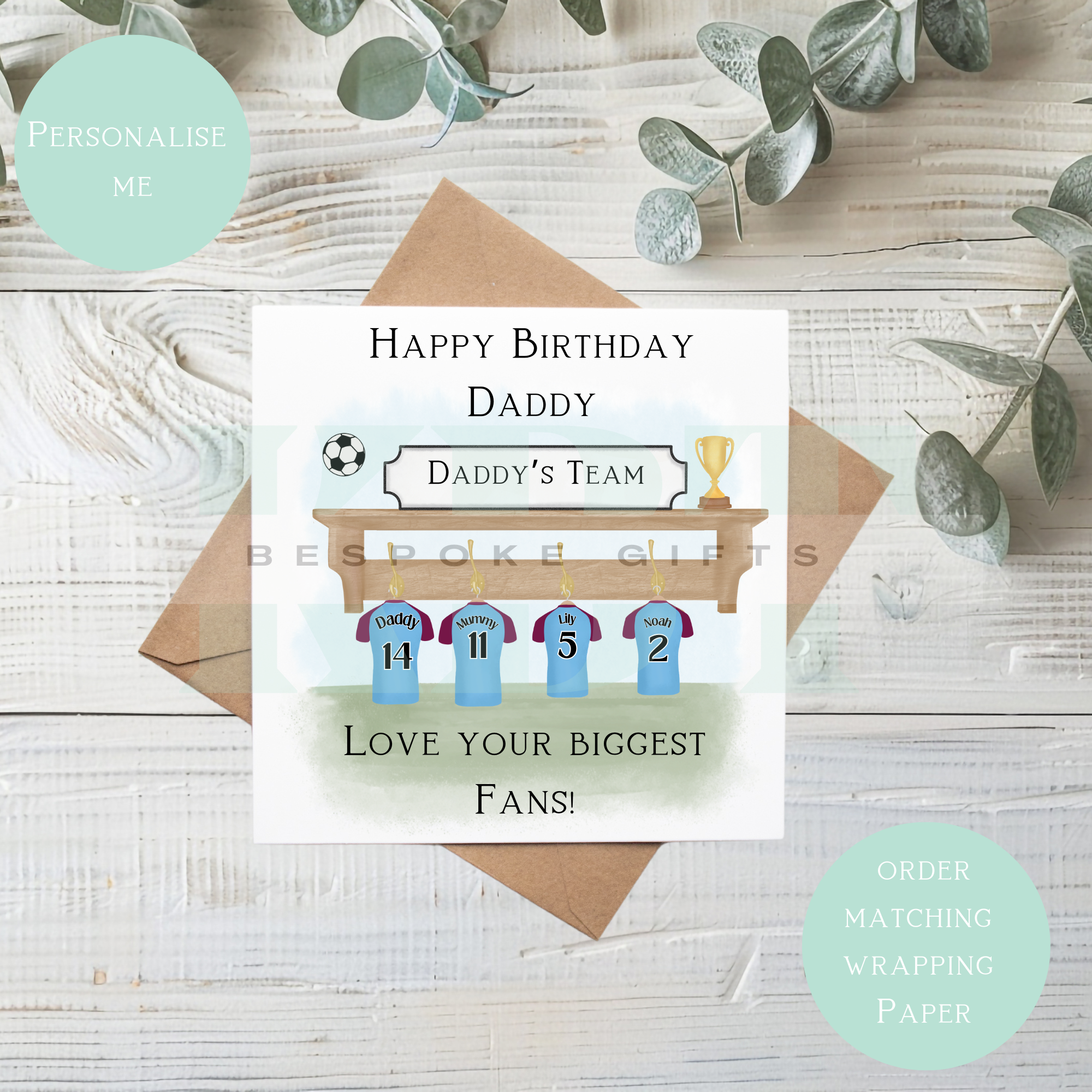 Daddy's Team Birthday Card