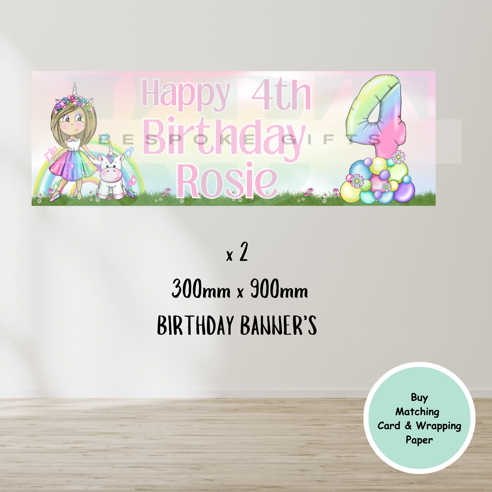 Unicorn Girl Birthday Banner's