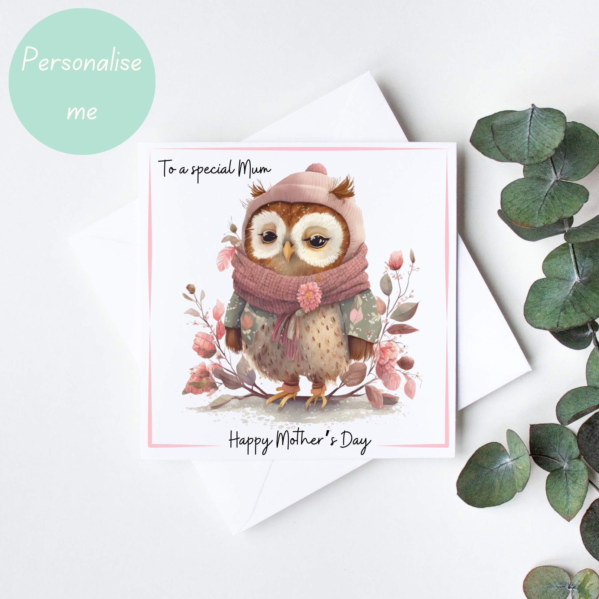 Floral Owl Mother’s Day Card