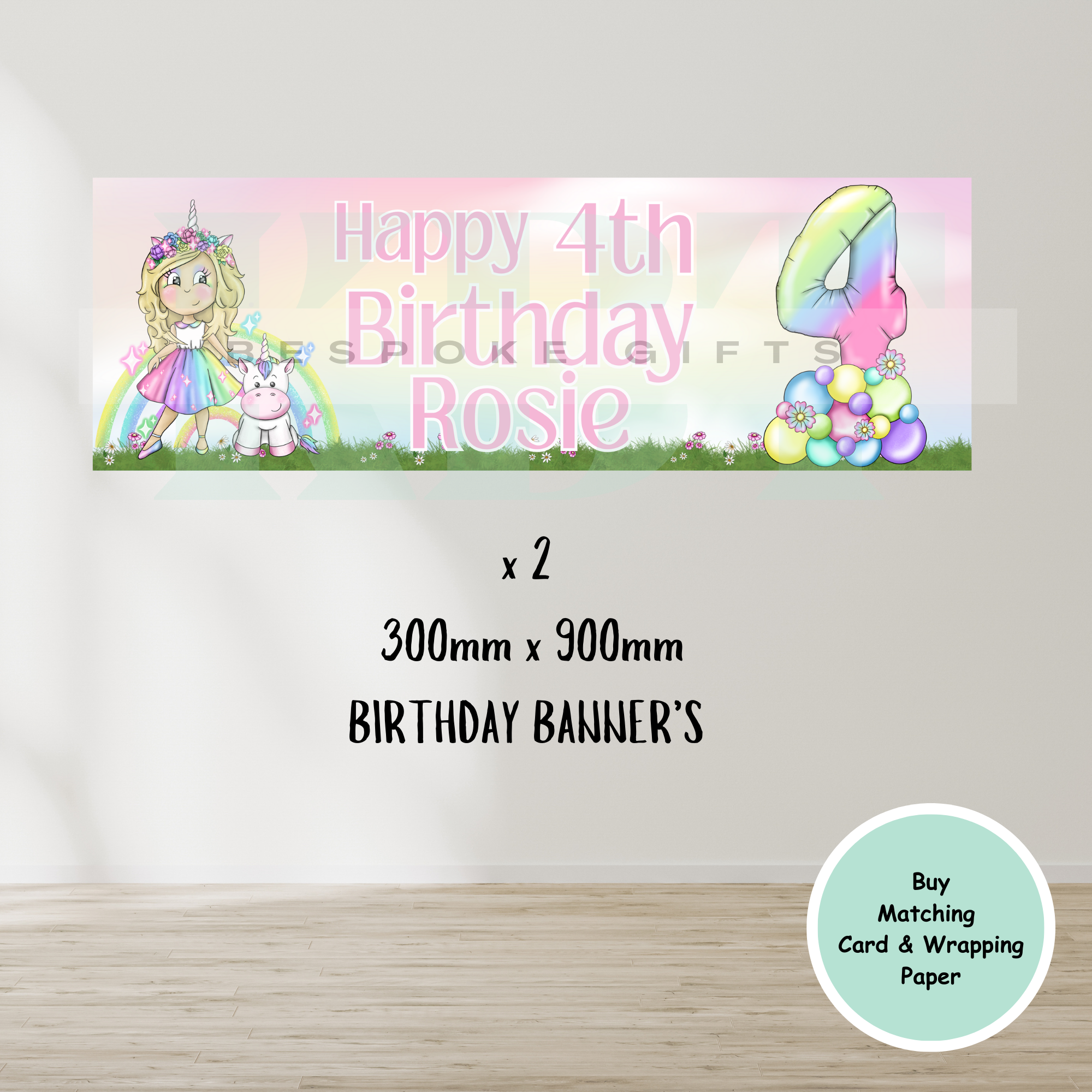 Unicorn Girl Birthday Banner's