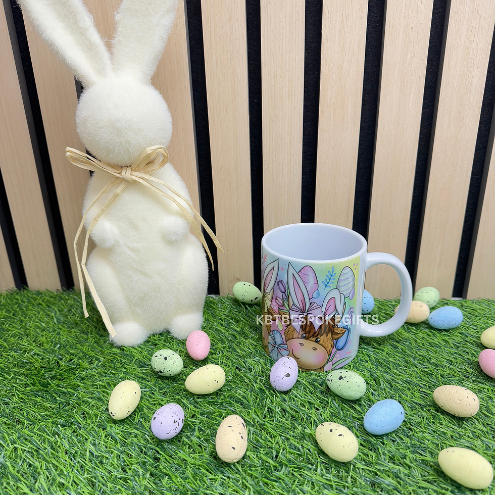 Thumbnail: Highland Cow Easter Bunny Mug