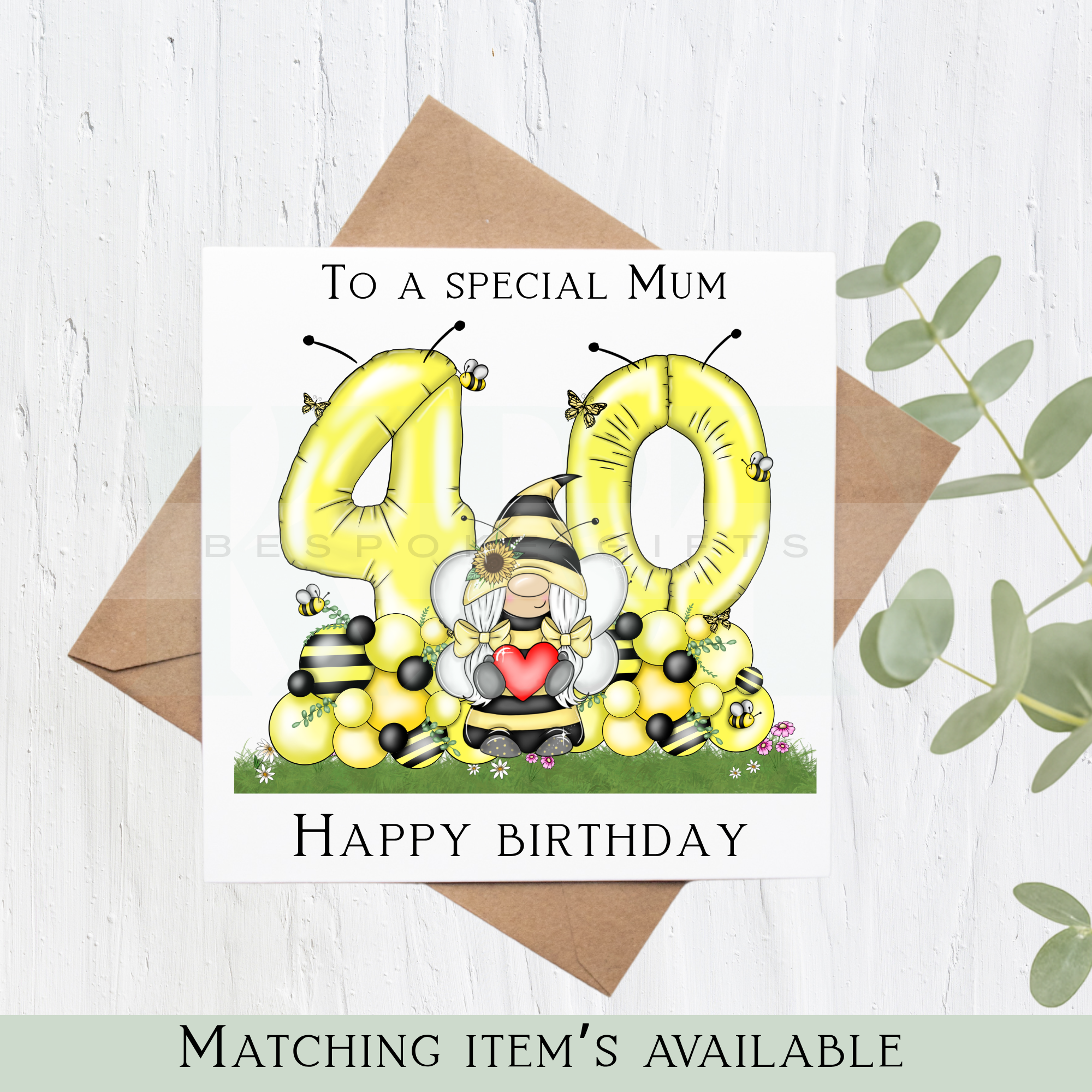 Bumble Bee Gonk Birthday Card