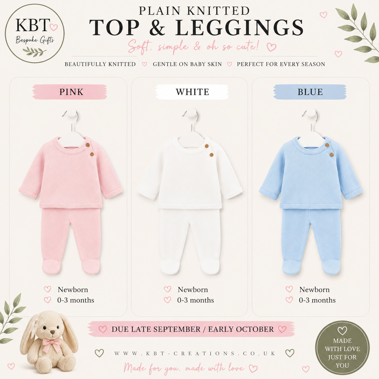 PRE - ORDER Embroidered knitted top and leggings