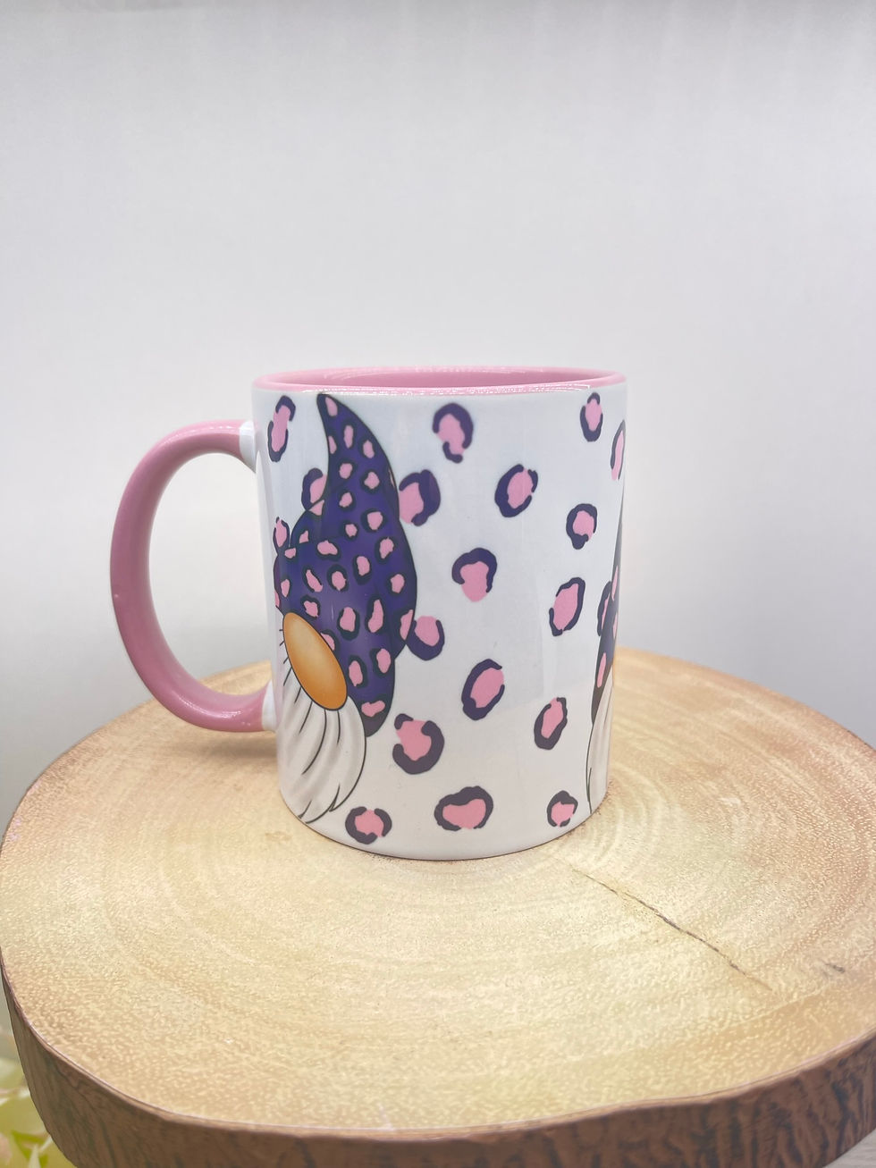 Thumbnail: Pink/Navy leopard Print gnome mug