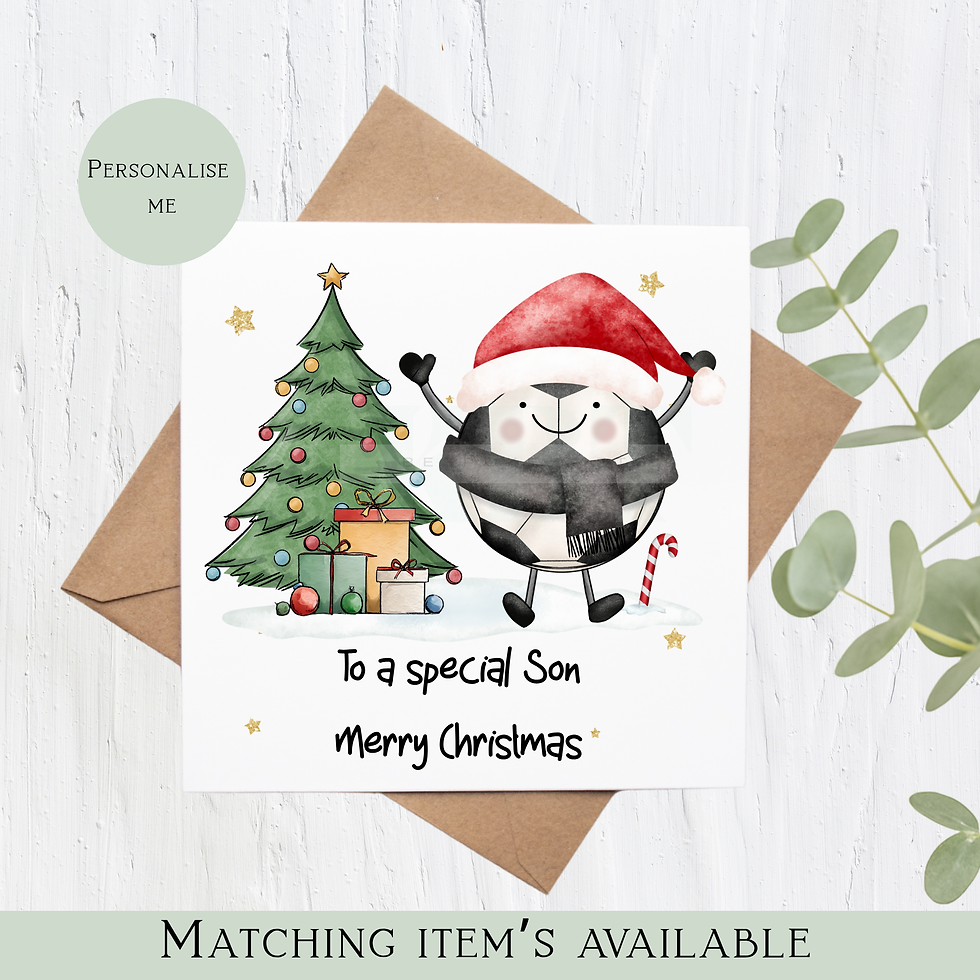 Thumbnail: Football Christmas card - Personalise me - Pick your team colours