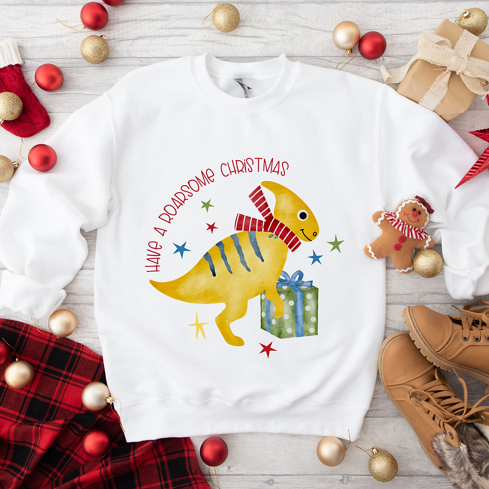 Thumbnail: Boy's Dinosaur Christmas Jumper