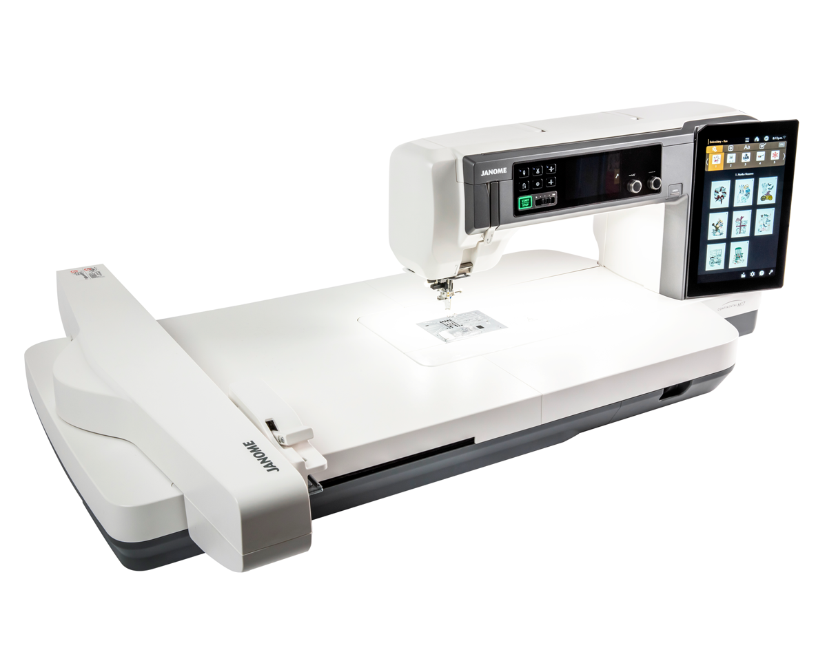 Janome Continental M17 Professional with gantry-style embroidery unit attached