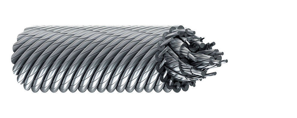 Close-up of CASAR Lazerlift crane hoist rope engineered for crawler cranes, telescopic cranes, and high-capacity tower cranes with enhanced durability and spooling performance.
