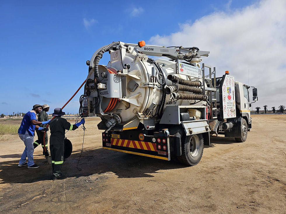 Werner Pumps sewer jetting truck operating in Swakopmund Municipality for drain cleaning