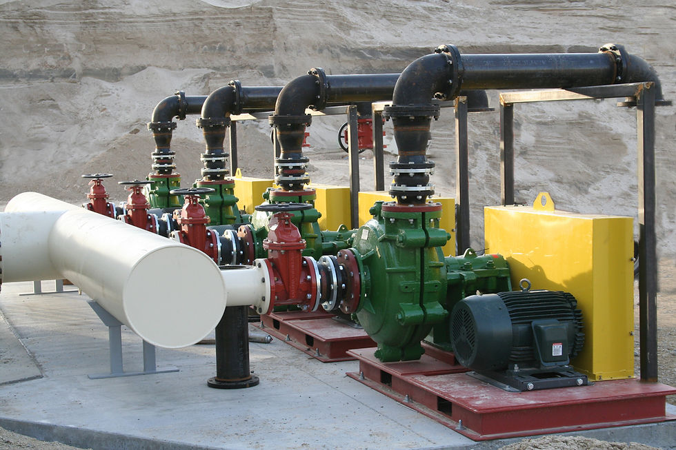 Heavy-duty slurry pumps installed