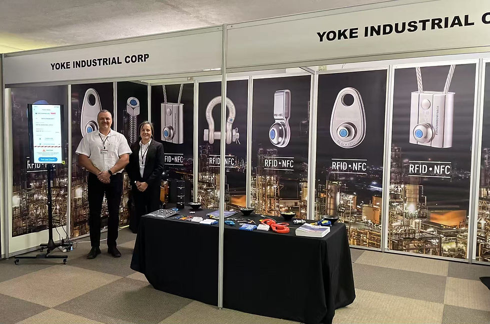 YOKE Industrial Corp representatives announcing Platinum Sponsorship for the Lifting Africa Awards 2025-2026.