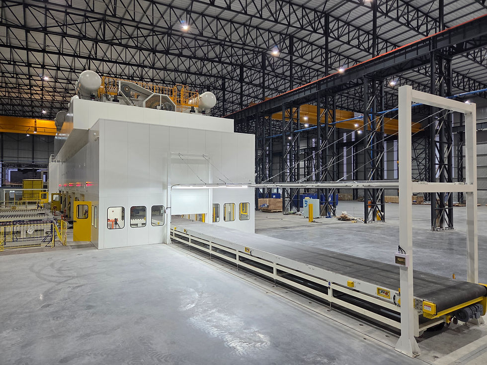 Heavy lifting operation during installation of automated Yadon press line supporting ISUZU vehicle production in South Africa