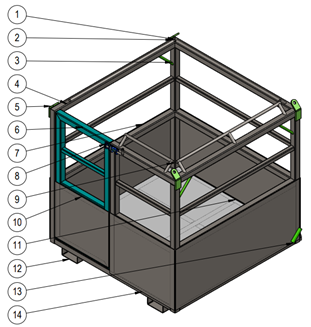 Steel platform modular man cage