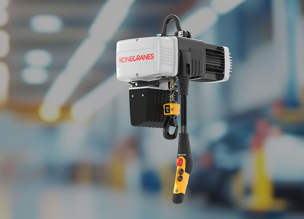 Compact Konecranes D-Series electric chain hoist with advanced safety and lifting technology