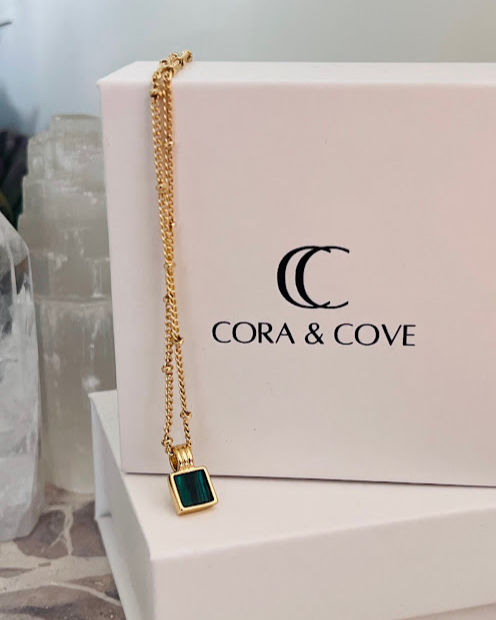 Fern Natural Malachite Stone Necklace