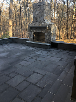 Stone Patio and Chimney