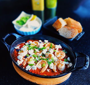Prawn saganaki
