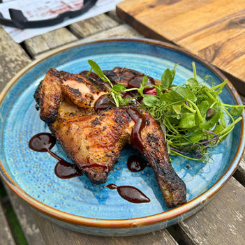 BBQ spatchcock chicken (poussin)