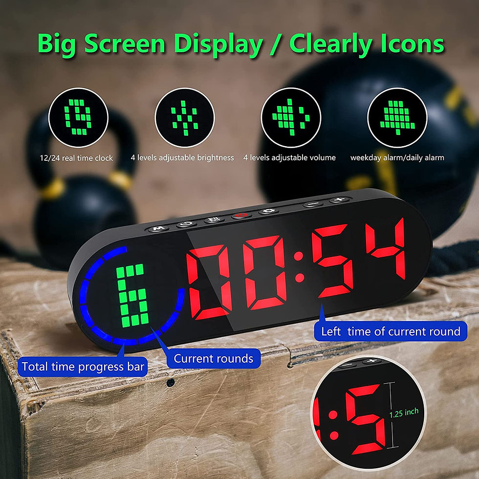 Portable Gym Interval Timer - Digital Display For Workouts, Multifunctional