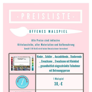Preise OFFENES MALSPIEL im Atelier FlowProject