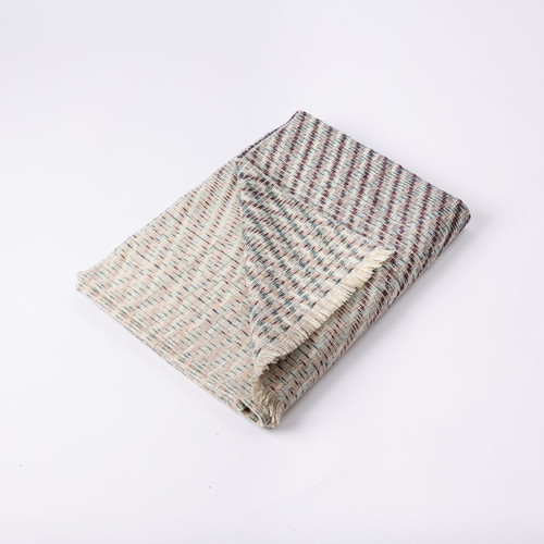 Wool & Linen Blanket - Mauve/Teal