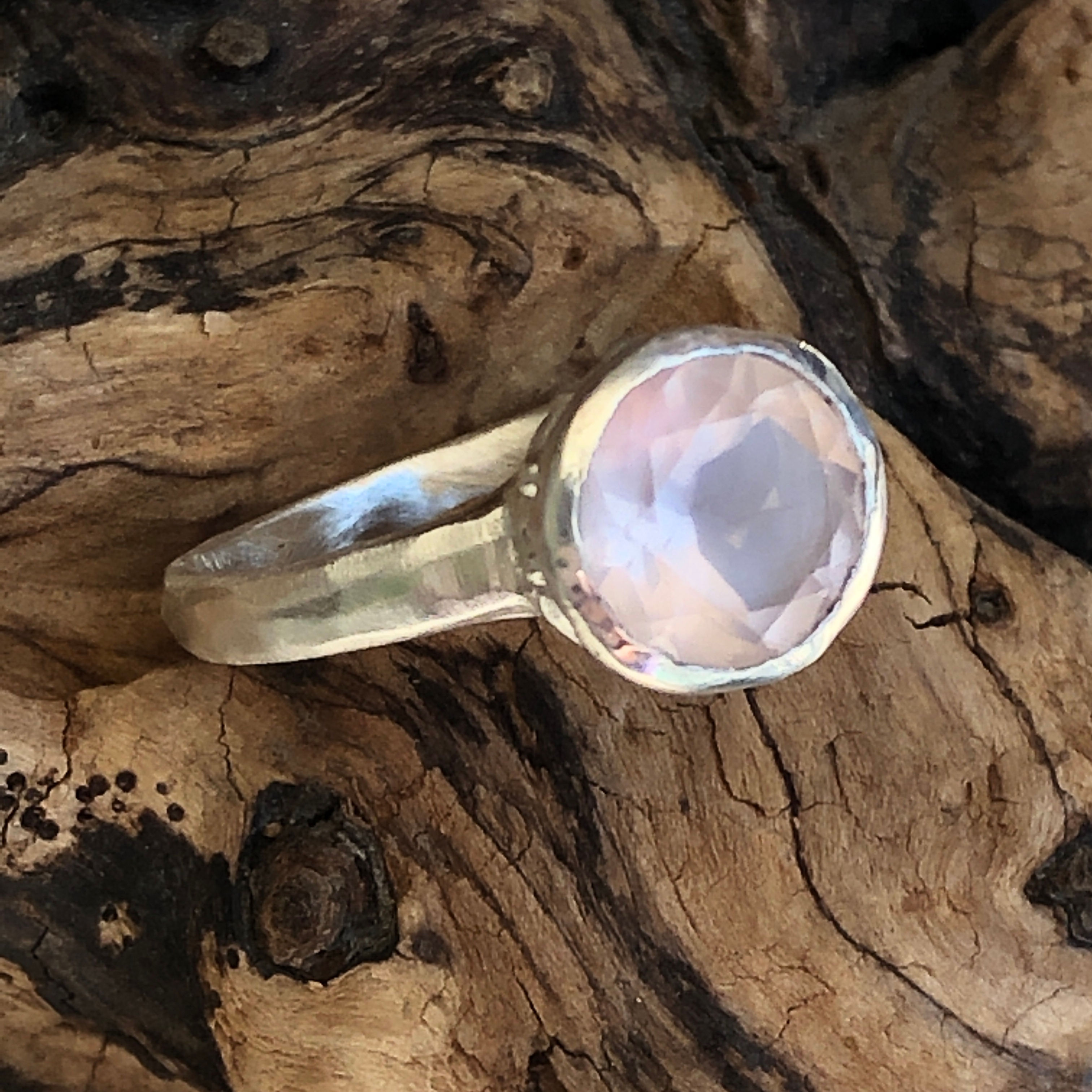 Rose Quartz Ring in Sterling Silver