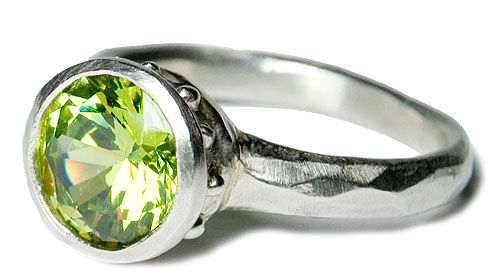 Peridot Round Ring Sterling Silver