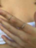 Sterling Silver Hammered Bands on Model