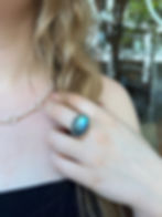 Labradorite Sterling Silver Ring on Model