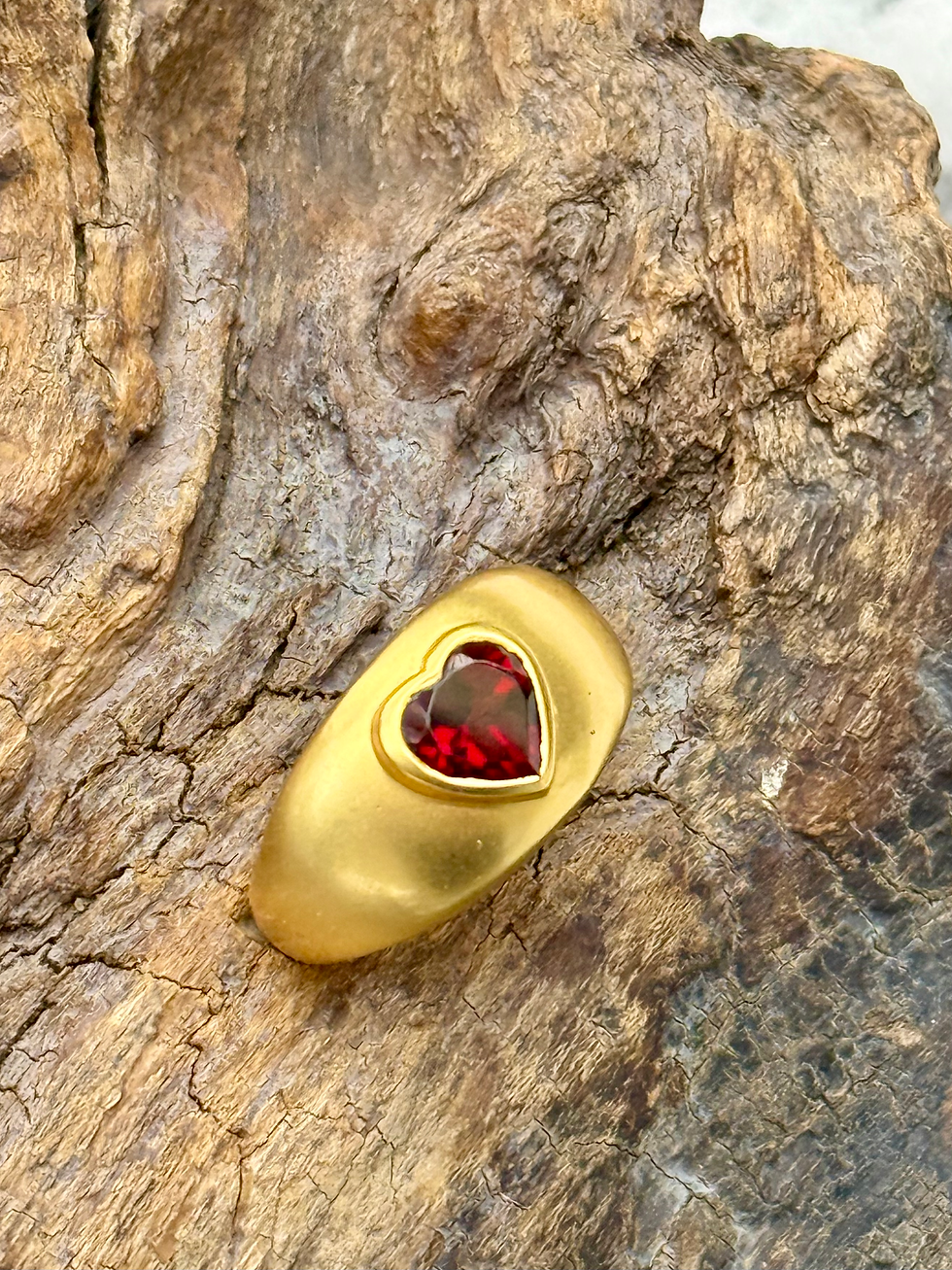 Garnet Heart Ring