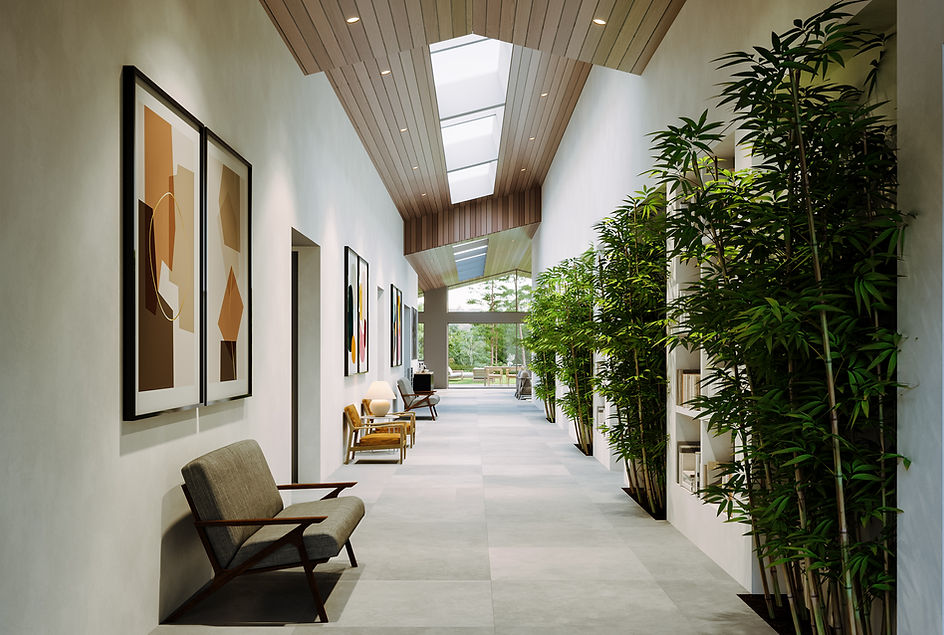 A hallway of a Rolling Hills residence