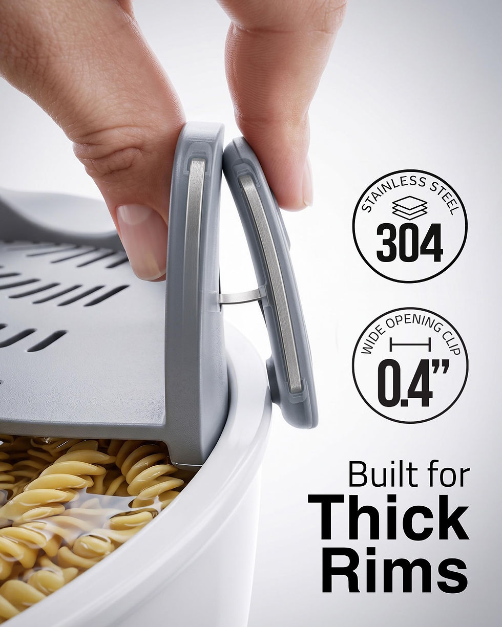 Thumbnail: Kitchen Gizmo Snap N' Strain Pot Strainer - Silicone Pasta Strainer Gadget