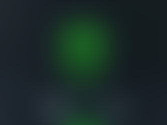 Glowing green shield with gear icon hovers above a dark podium. Black background emphasizes the neon design, creating a futuristic feel.