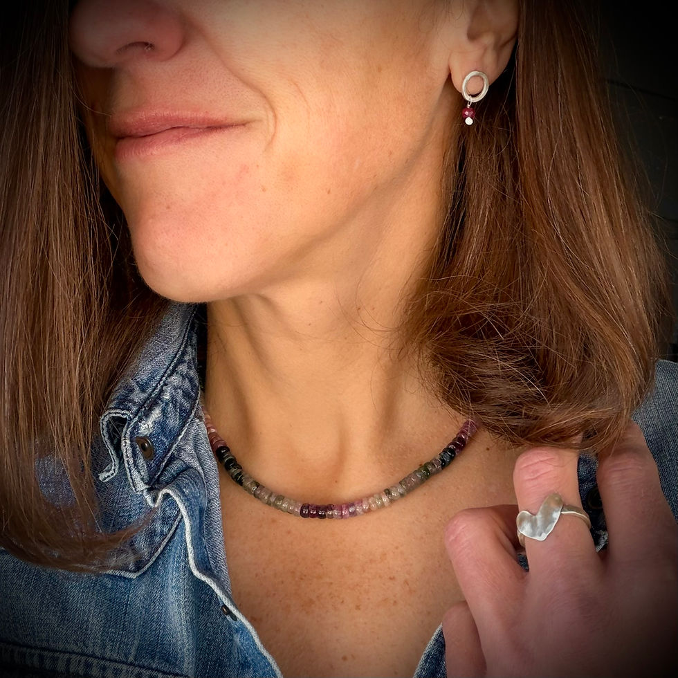 Thumbnail: Watermelon Tourmaline Chunky Necklace