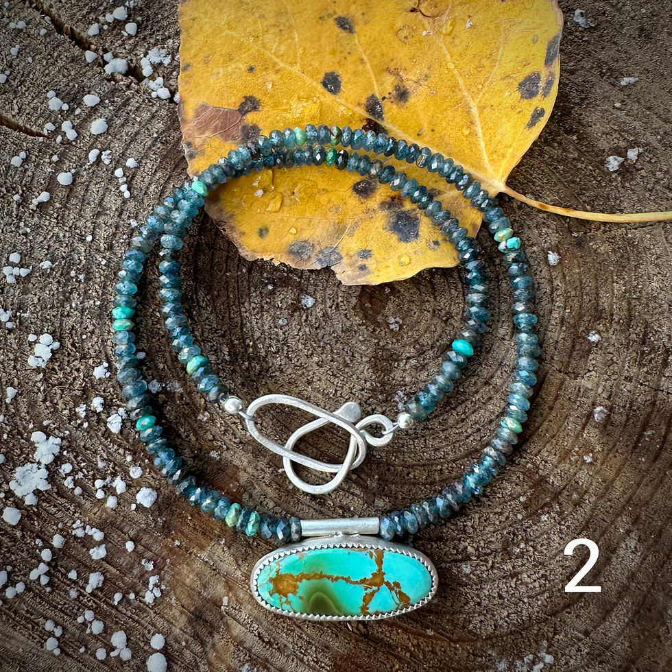 Thumbnail: Kyanite and Turquoise Necklace
