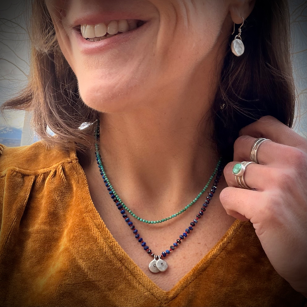 Thumbnail: Custom Lapis Lazuli Charm Necklace