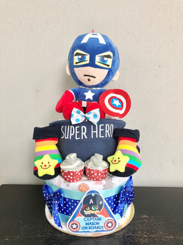 2-Tier (Superhero Set) babydiaperscake