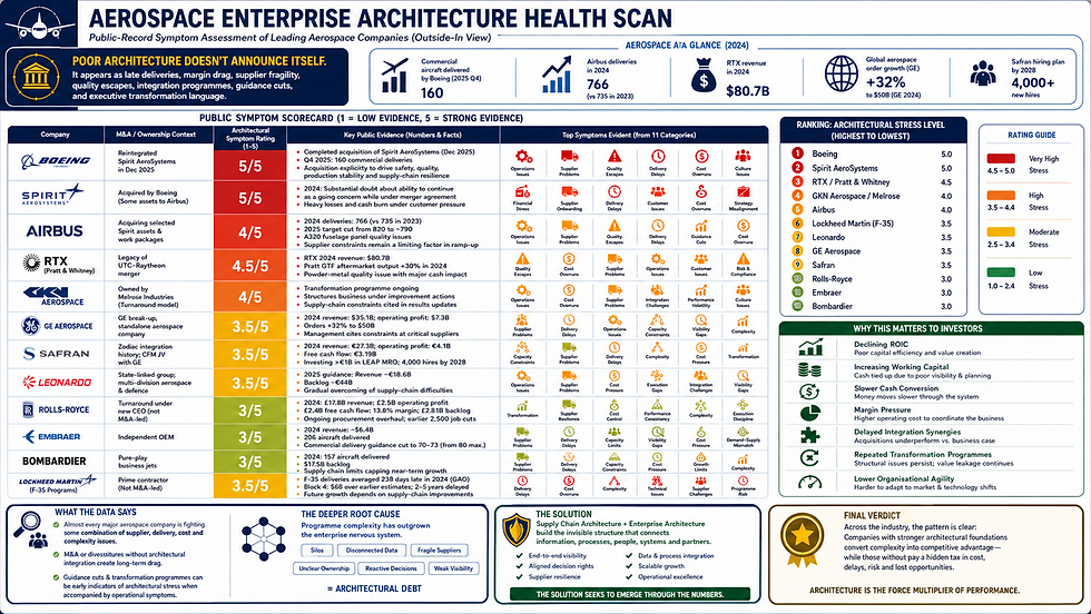 A health scan of overall architecture for the aerospace ecosystem