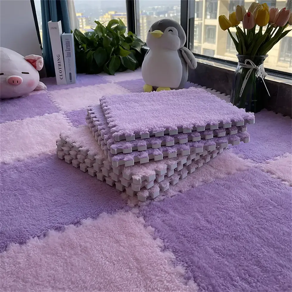 Thumbnail: 30*30CM Soft Plush Children Kids Rug Play Mat Puzzle Carpet Warm Playmat Interlo