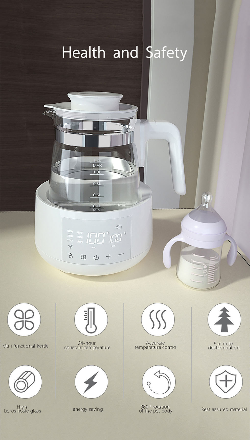 Thumbnail: 1.2L Electric Kettle with Thermostatic Regulator
