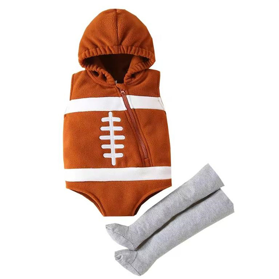 Thumbnail: Cartoon Print Set, Hooded Jumpsuit With Zipper + Socks